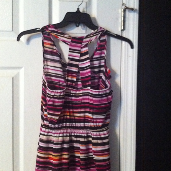 Pink striped, ruffled sundress - Picture 2 of 4