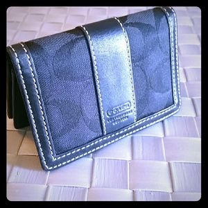 Authentic black signature Coach card case