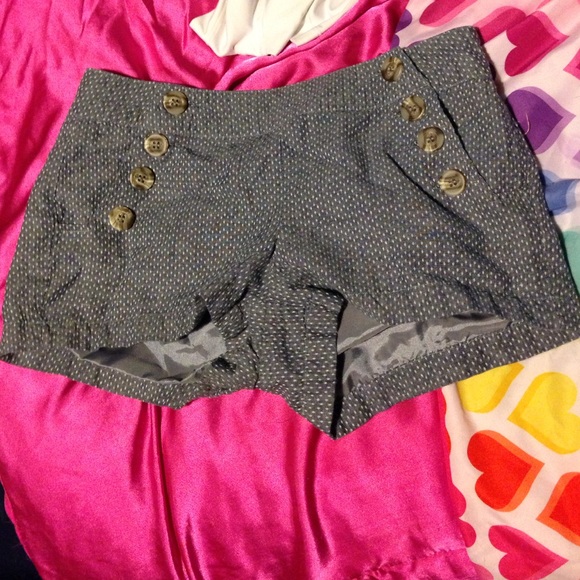 Grey with white polka dots, shorts
