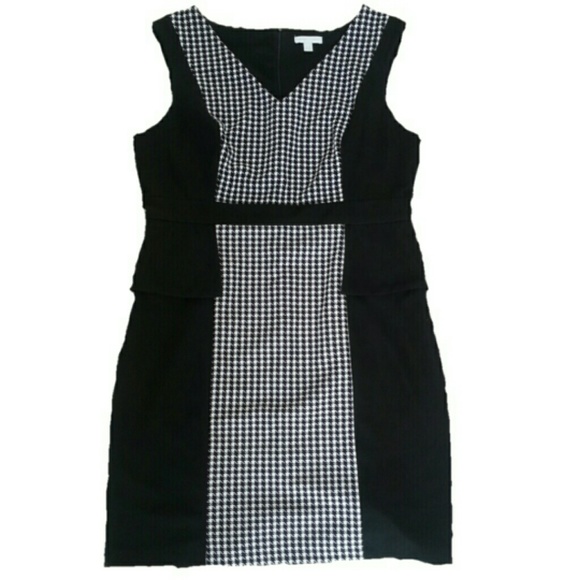 black and white houndstooth dress
