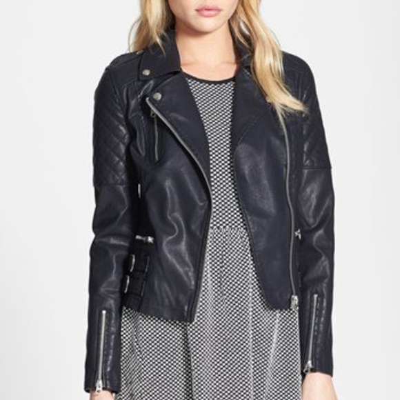 Topshop Wylde faux leather biker jacket