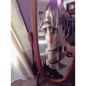 Long Free People knit sweater