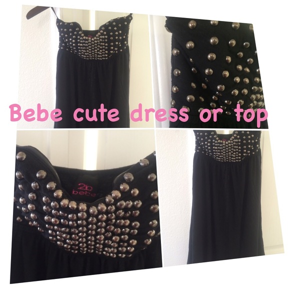 Bebe black top or dress with beads XS - Picture 1 of 4