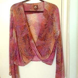 Adorable Blu Moon Peacock Pattern Top