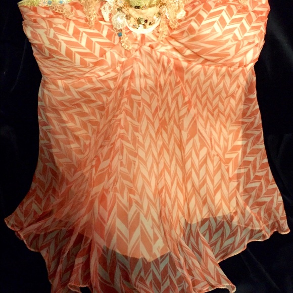 NU Silk Halter Top With Beaded Detail - Picture 3 of 4