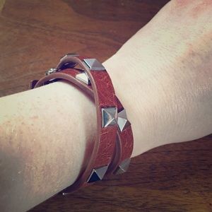 Stella & Dot studded leather wrap bracelet