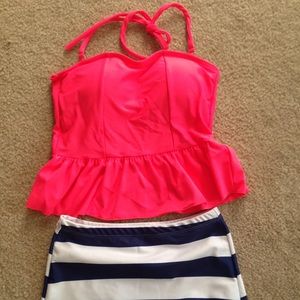 NWOT TWO PIECE HIGH WAIST SWIMSUIT BATHING SUIT