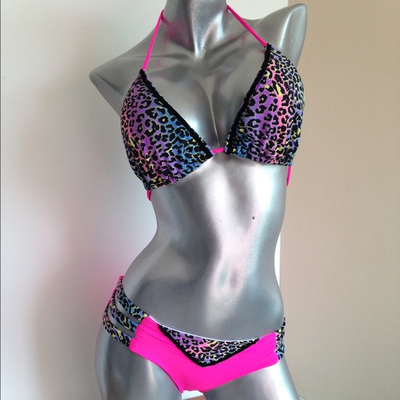 Swimsuit animal print and pink
