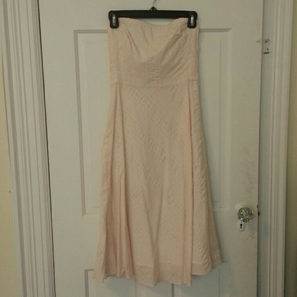 J.Crew pale pink strapless embossed beach dress