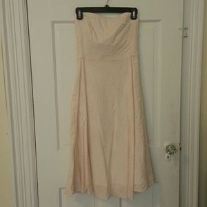 J.Crew pale pink strapless embossed beach dress