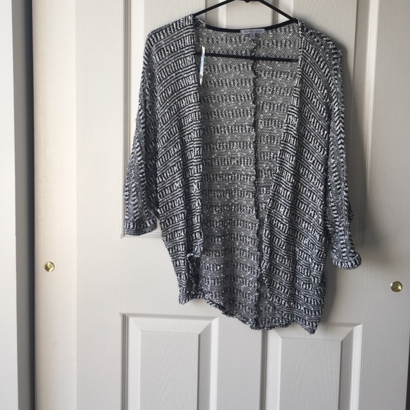 Black and White Open Cardigan
