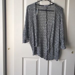 Black and White Open Cardigan