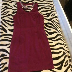 Forever 21 Maroon Dress with beaded collar