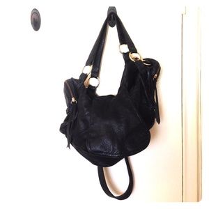 Anna Corinna Lady Duffle Black Leather Bag