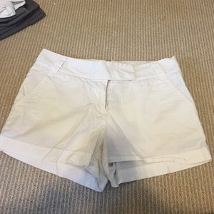 J crew chino white shorts!