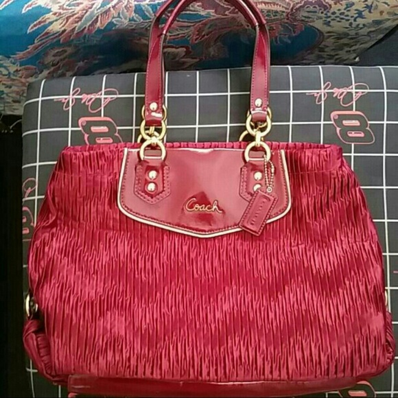 Authentic Red Coach Bag - Picture 1 of 3