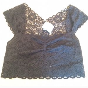 Black lace crop top! Never been worn ! Tags on!