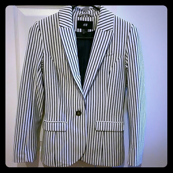 H&M navy striped Blazer