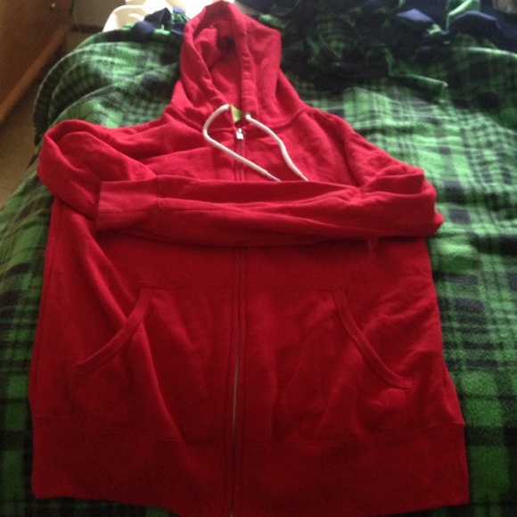 Red zip up hoodie like American Apparel