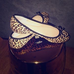 J Crew Leopard print ballerina flats