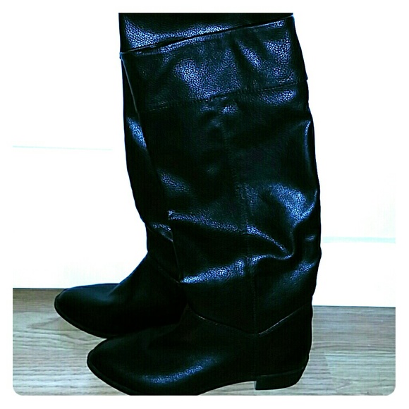 Black Faux leather Boots