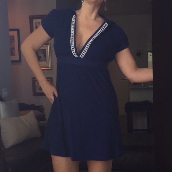 OnGossamer Dresses & Skirts - Cute blue dress.  With hood and pockets.