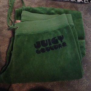 Green velour juicy couture sweatsuit