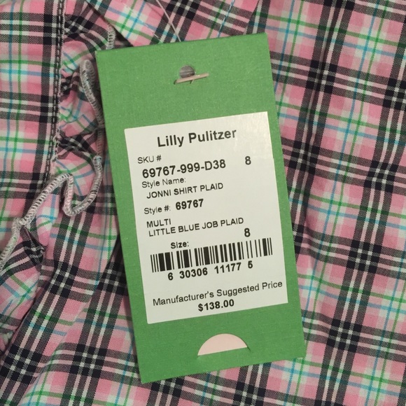 Lilly Pulitzer NWT Jonni Shirt Plaid - Picture 4 of 4