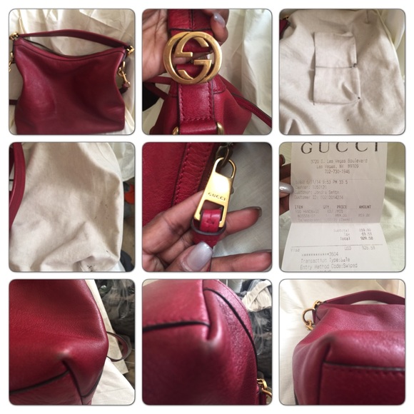 Red leather Gucci Hobo - Picture 1 of 4
