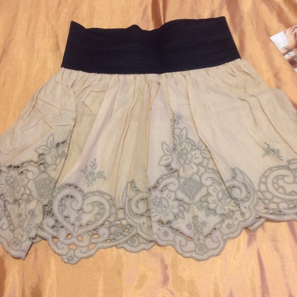 Mini skirt - beige/black