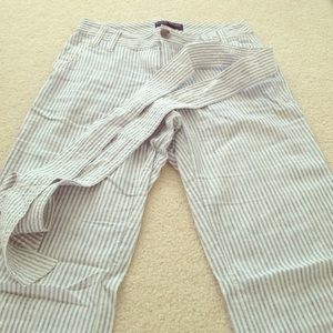 Banana Republic blue and white Linen style pants