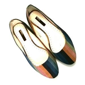 Urban Outfitters BDG Linen stripe flats size 7.5