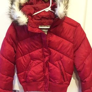 Red winter coat