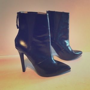New Zara Black Faux Leather Boots Size 6