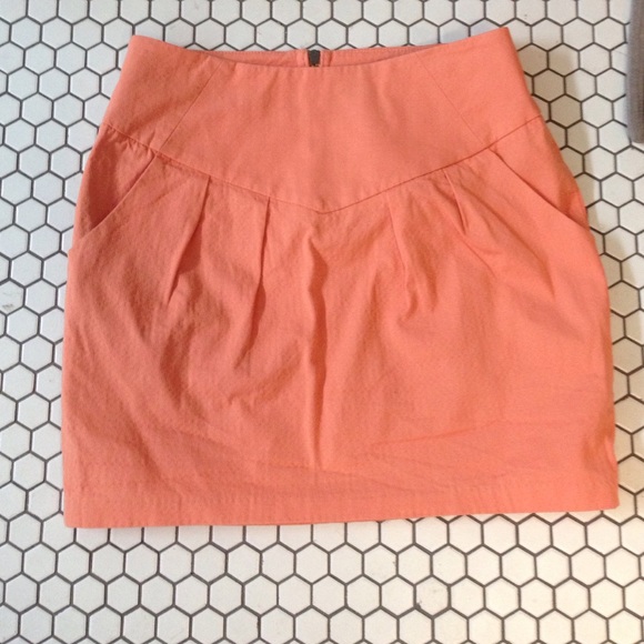 Tangerine Silence + Noise mini skirt with pockets