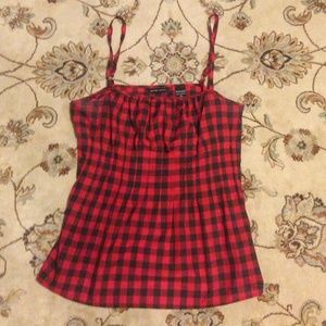 Red and black plaid tank gameday