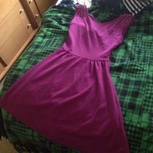 Pink studded skater dress