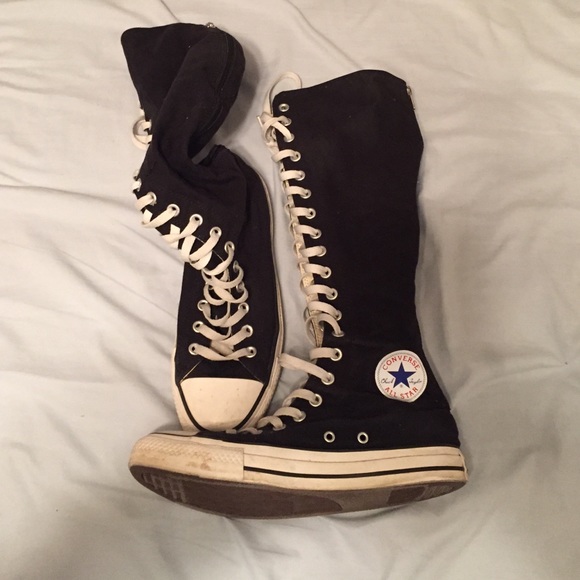 Converse Shoes - Black Knee High Converse