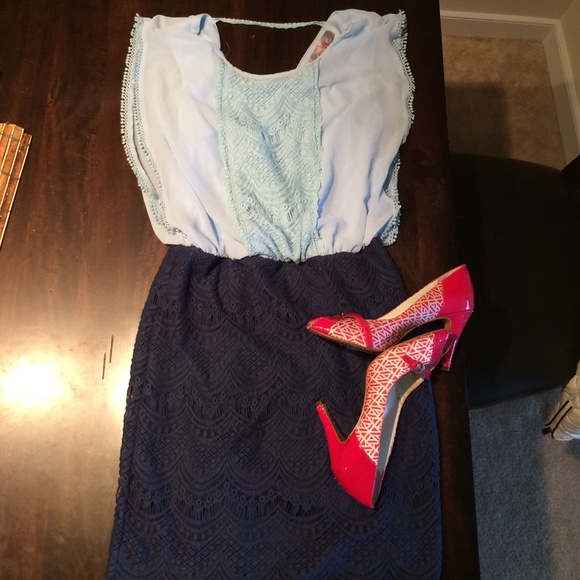 Blue lace dress!
