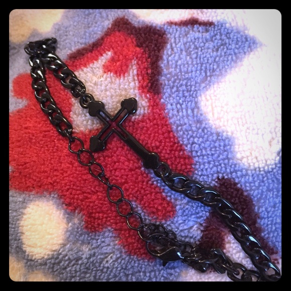Black cross bracelet