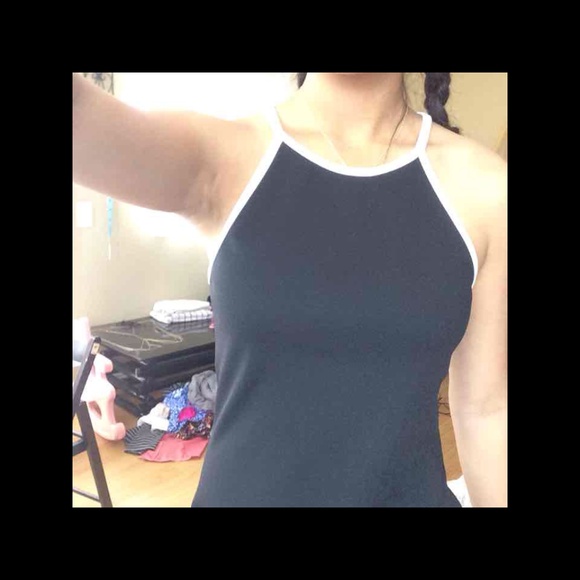 Crossed back black dress