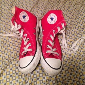 Red high top converse