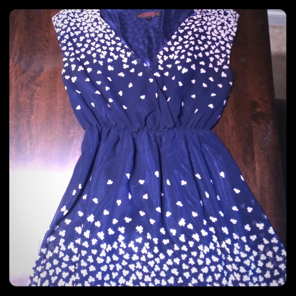 Dark blue dress with flower design!