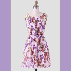 White and purple dress