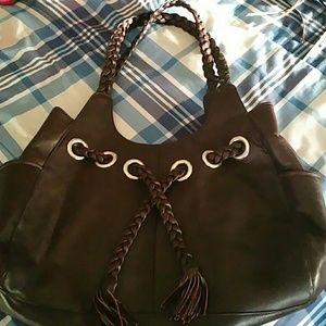 Large authentic brown leather purse