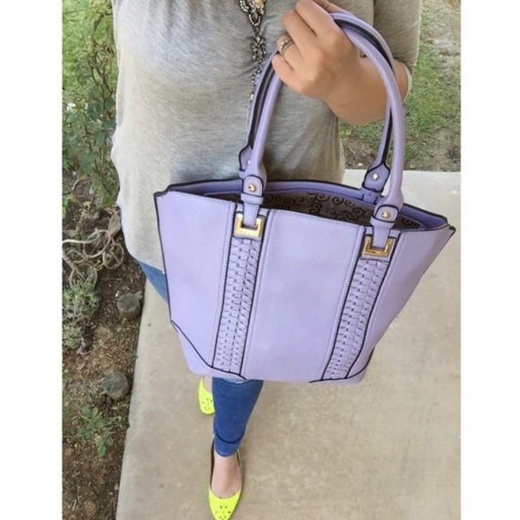 Handbags - Lilac Braided Detail Tote Bag