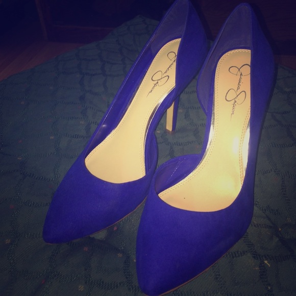 Jessica Simpson blue high heels. - Picture 1 of 3