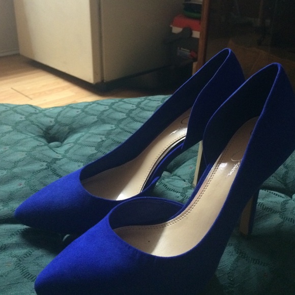 Jessica Simpson blue high heels. - Picture 2 of 3