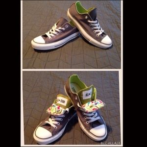 Grey and Lime Green Converse