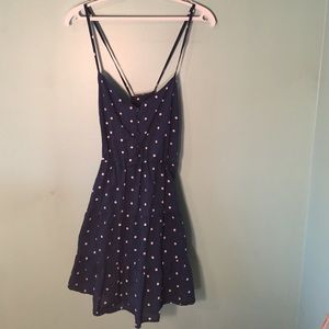 Navy blue polka dot sundress